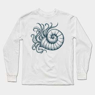 Sea Shell with Mollusc Tentacles Long Sleeve T-Shirt